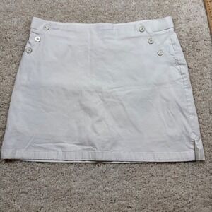 Rafaella Comfort Womens White Button Accent Skirt Size XXL
